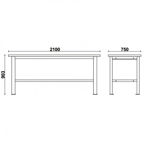 Beta C58BC-X2,1 Werkbank RVS werkblad