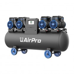AirPro Compressor olievrij 4x2pk 120L tank