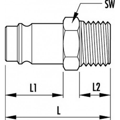 Insteektule met 1/4" Buitendraad