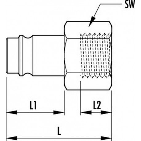 Insteekpilaar met 1/4" Binnendraad