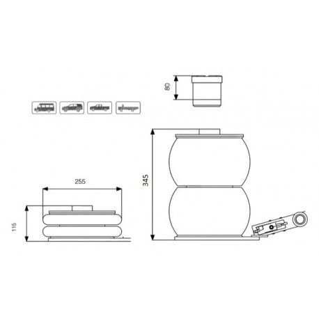 Luchtbalgkrik 2 traps 2Ton