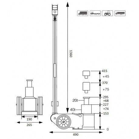 Luchtvloerkrik 40T - 20T