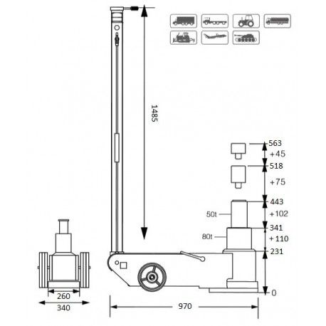 Luchtvloerkrik 80T - 50T