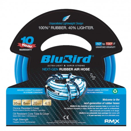 Blubird luctslang Rubber 8mm x 20meter